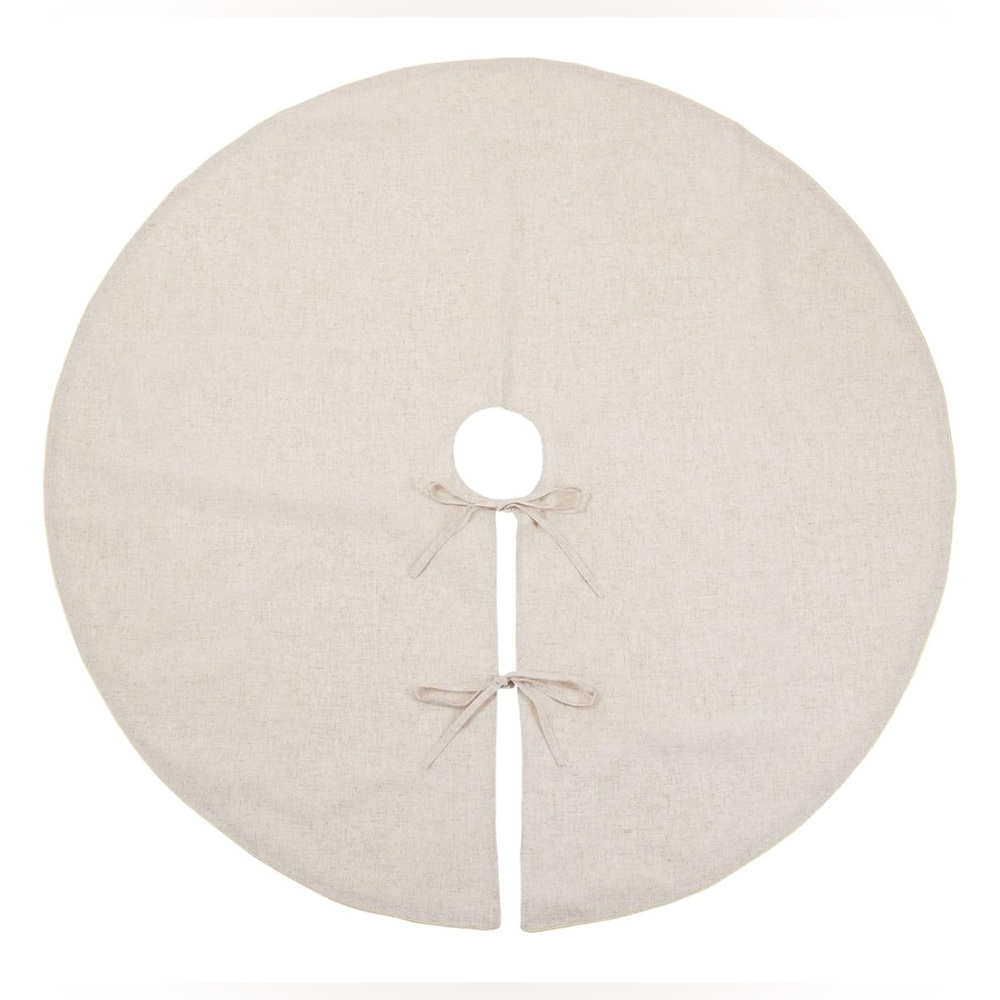 Saro Lifestyle Linen Christmas Tree Skirt - Natural